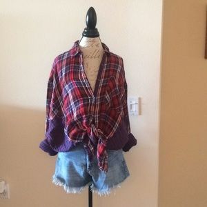 Free People Plaid Flannel Shirt